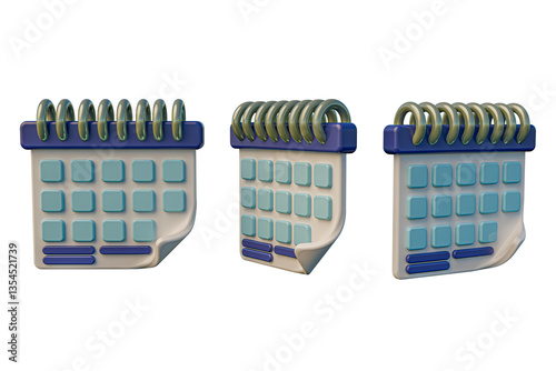  3d rendering, 3d realistic, 3d render, 3d calendar icon, transparent background