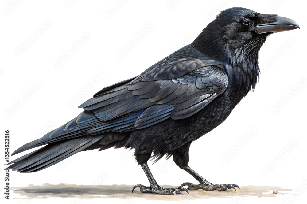 Fototapeta premium Carrion crow isolated on transparent background