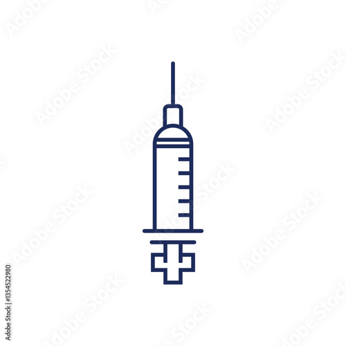 Logo design of a syringe crossed with a medical cross, symbolizing healthcare, medical services, and health awareness, often with clean lines and a professional appearance.

