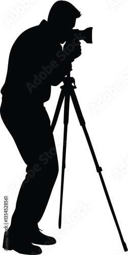 video camera silhouette, vector on white background