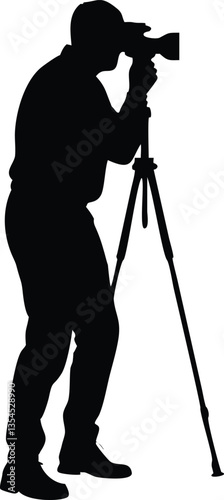 video camera silhouette, vector on white background