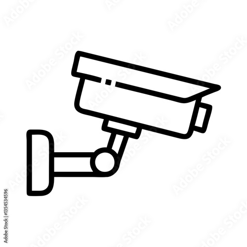 security camera outline icon, isolated vector illustration