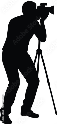 silhouette of photographer with camera