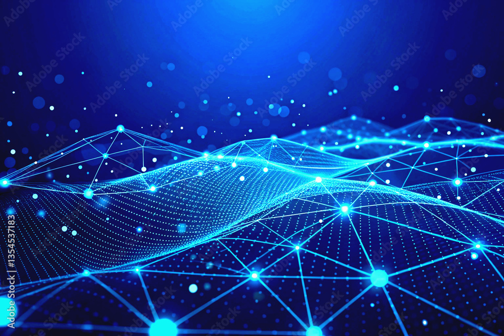 Fototapeta premium Futuristic Digital Network Background – Abstract Technology Concept