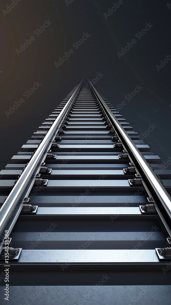 View of railway tracks leading into the unknown at night View of railway tracks leading into the unknown at night