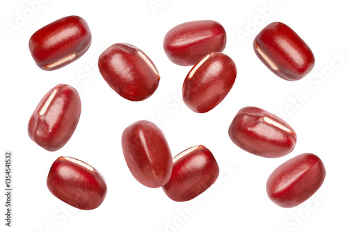 Red bean (Azuki bean) isolated on transparent background.	