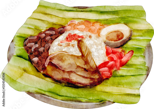 watercolor gudeg indonesian food