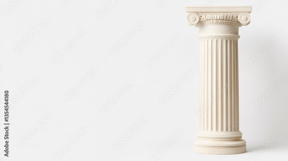 Classical Column Displayed on a Clean White Background for Design Classical Column Displayed on a Clean White Background for Design