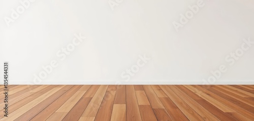 Rich walnut wood flooring against a smooth wall background, walnut, photo, background