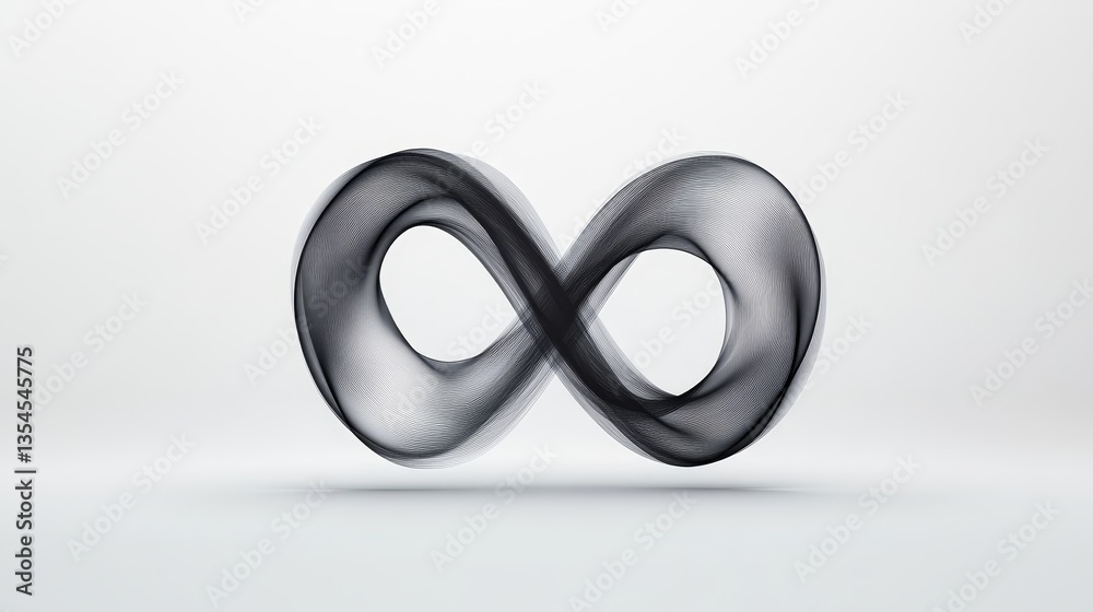 Abstract Infinity Symbol Design with Flowing Black Lines and Curves Abstract Infinity Symbol Design with Flowing Black Lines and Curves
