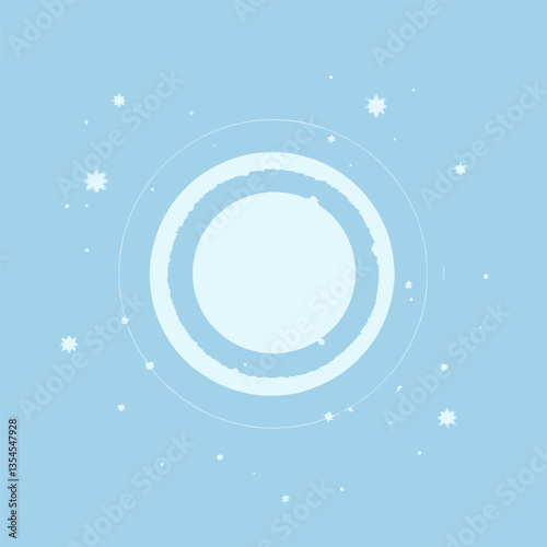 Abstract light blue concentric circles with starlight