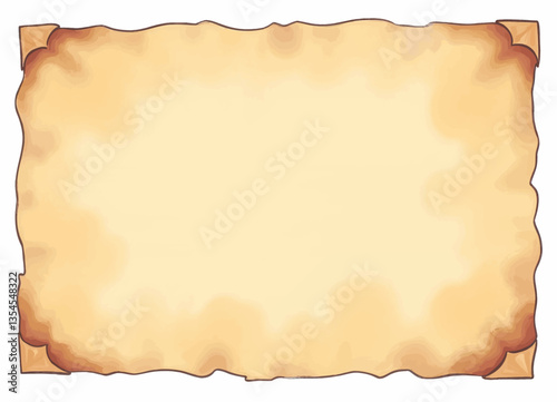 Antique Parchment Paper Background with Rough Edges