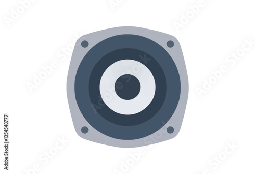 Blue and Gray Speaker Illustration on White Background