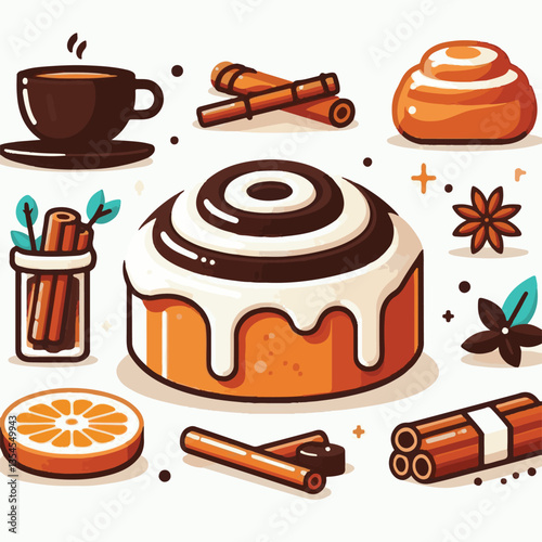breakfast, bakery, delicious, roll, sweet, dessert, snack, cinnamon, bun, food, bread, pastry, fresh, spiral, sugar, tasty, cake, homemade, cinnamon roll, icing, background, dough, isolated, cooking, 