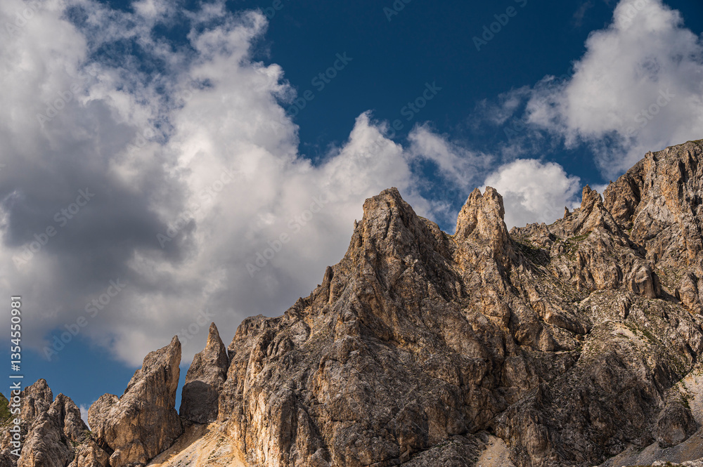 Fototapeta premium nature sceneries along the Monzoni Valley, Dolomites, Val di Fassa, Italy