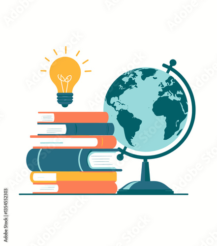 Education and Global Knowledge with Lightbulb Idea