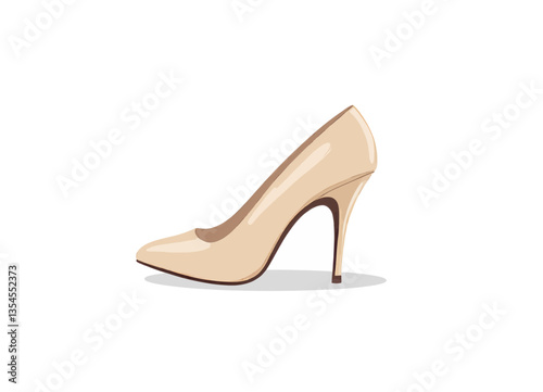 Elegant Nude High Heel Shoe Illustration