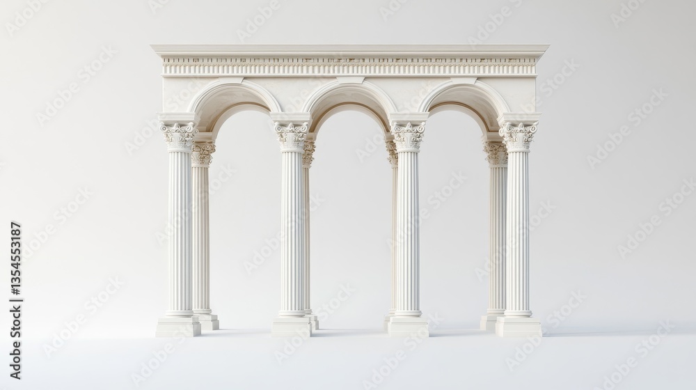 Fototapeta premium Classical Architectural Columns with Arches and Detailed Design