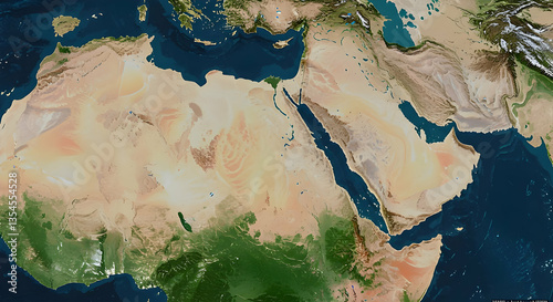 Satellite Map Of Middle East And Africa