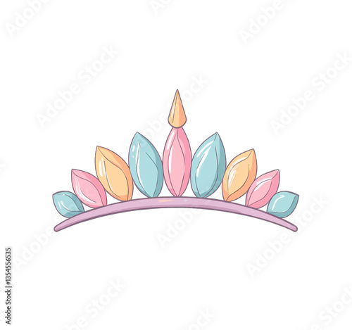 Pastel Gemstone Tiara with Purple Band