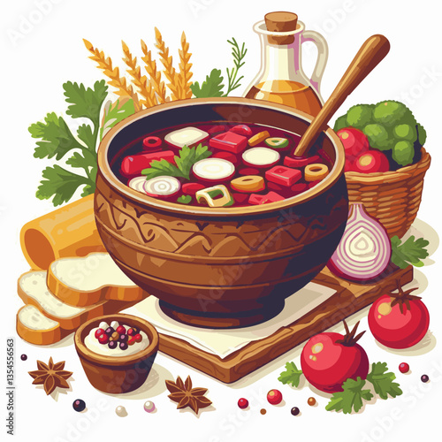 soup, food, borscht, bowl, ukrainian, dish, lunch, dinner, vegetable, beet, cream, cuisine, borsch, beetroot, red, meat, traditional, healthy, meal, homemade, hot, gourmet, plate, garlic, tasty, cooki