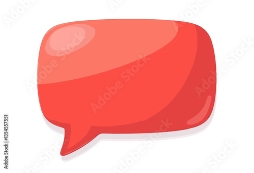 Red cartoonish speech bubble for communication concepts