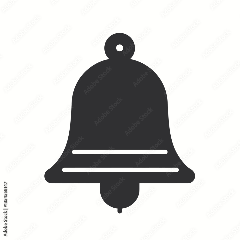 Simple black bell silhouette with clapper and ringer Simple black bell silhouette with clapper and ringer