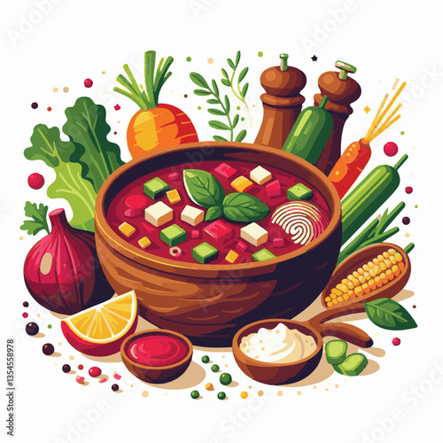 soup, food, borscht, bowl, ukrainian, dish, lunch, dinner, vegetable, beet, cream, cuisine, borsch, beetroot, red, meat, traditional, healthy, meal, homemade, hot, gourmet, plate, garlic, tasty, cooki