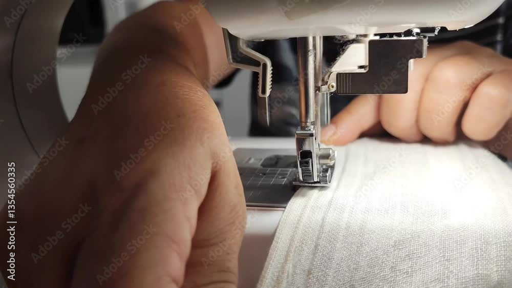 close up of a sewing machine