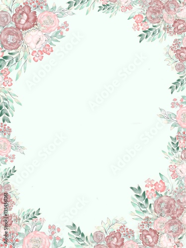 floral frame with flowers
