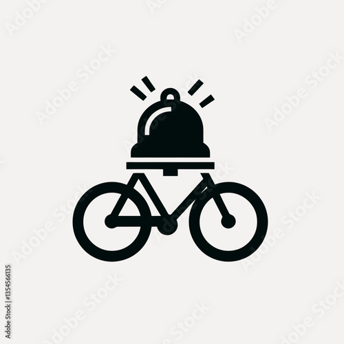 very simple flat and minimalist Bicycle Bell silhouette in black on a white background