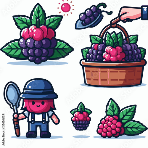 organic, berry, boysenberry, food, healthy, plant, blackberry, ripe, fresh, nature, natural, background, isolated, fruit, leaf, berries, sweet, juicy, illustration, branch, summer, ingredient, raspber