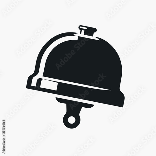 very simple flat and minimalist Bicycle Bell silhouette in black on a white background