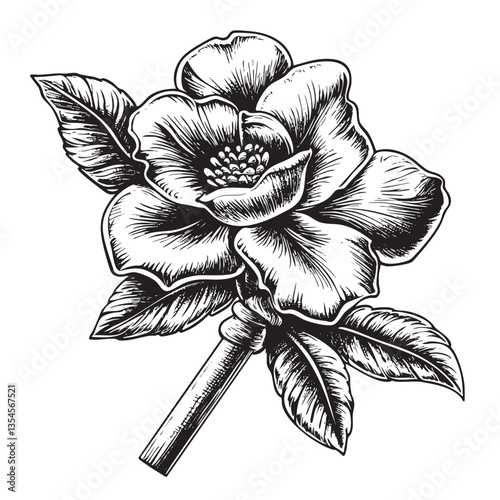 Floral cross in a detailed illustration symbolizing Easter or spring (EPS)