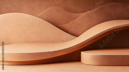 Terracotta Podium with Smooth Curves