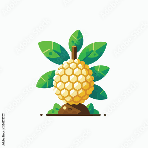 breadfruit, food, background, fresh, nature, tropical, plant, leaf, healthy, fruit, organic, natural, green, exotic, garden, sweet, delicious, vegetarian, agriculture, white, foliage, summer, illustra