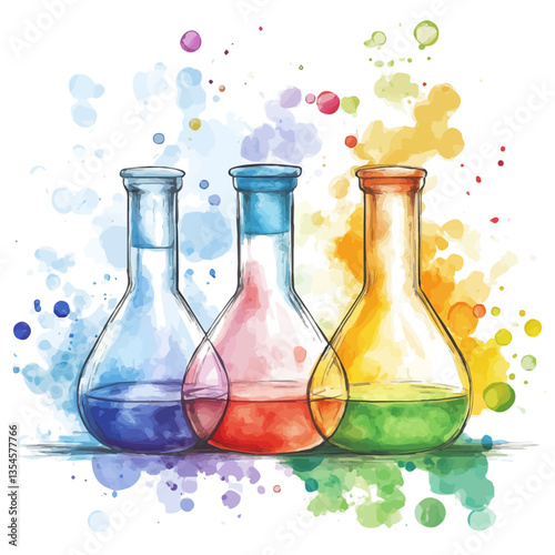 Chromatography Paper, watercolor vector, isolated on a white background.