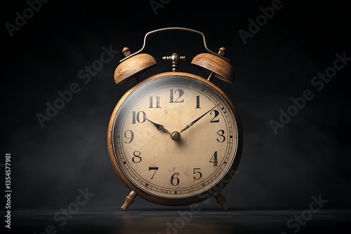 Wallpaper Mural Vintage Alarm Clock for Dark Background. Torontodigital.ca