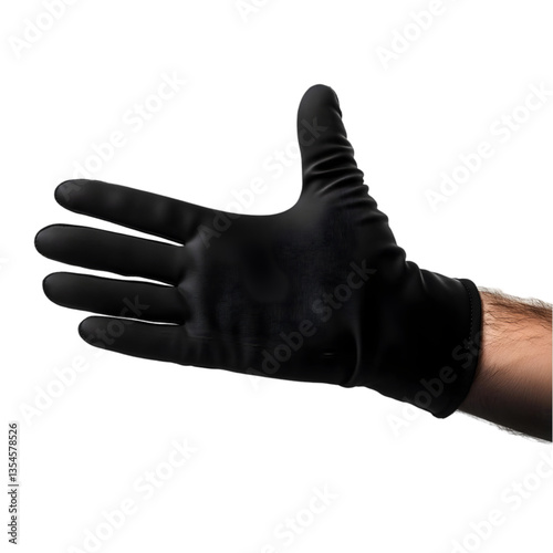 A close-up view of a hand wearing a black medical glove, suggesting themes of hygiene, safety, and professionalism in various fields.