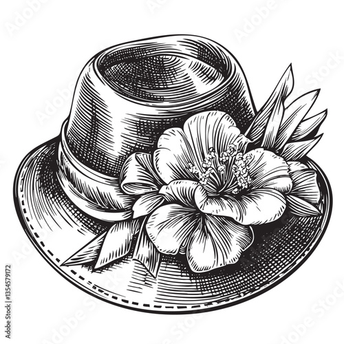 Lovely EPS illustration depicting a decorated spring bonnet