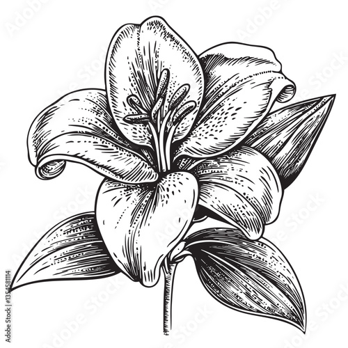 Classic EPS illustration of a lily frequently used in Easter decor