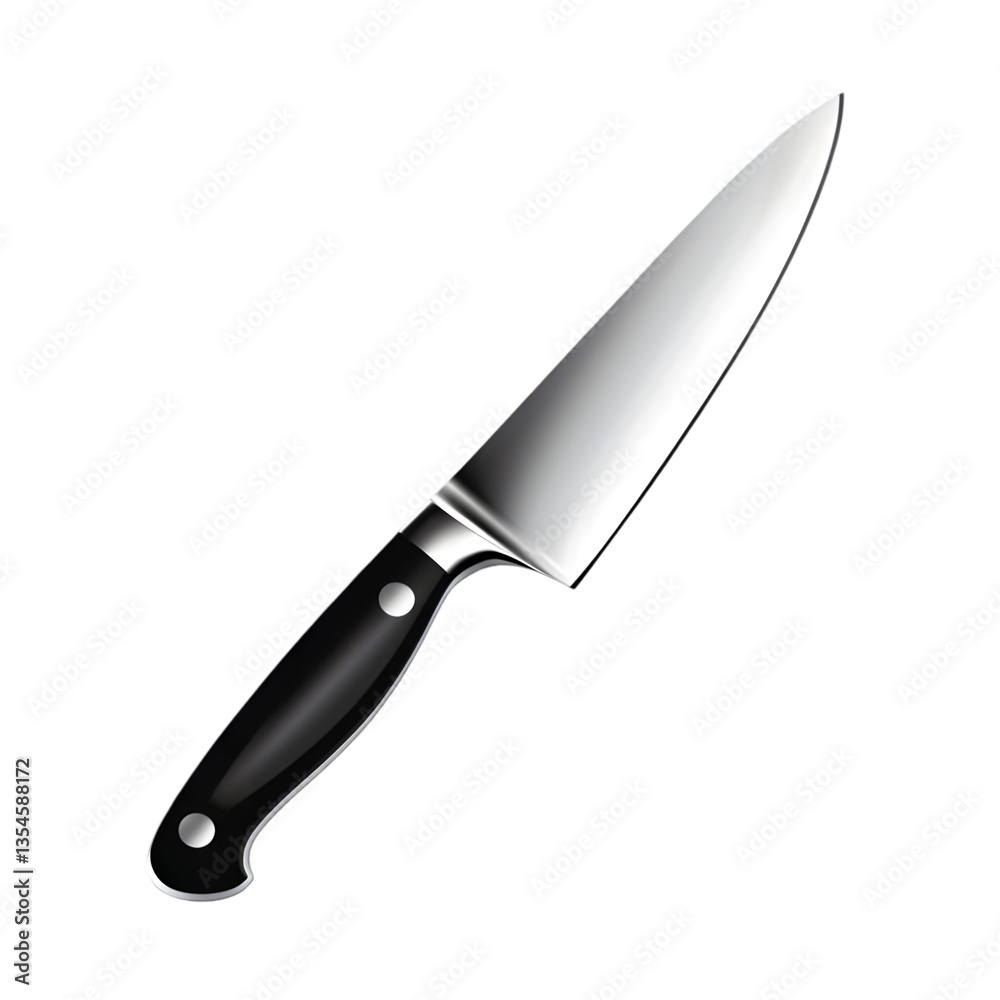 A sharp kitchen knife with a sleek black handle, perfect for chopping vegetables and preparing delicious meals. Essential tool for any chef. A sharp kitchen knife with a sleek black handle, perfect for chopping vegetables and preparing delicious meals. Essential tool for any chef.