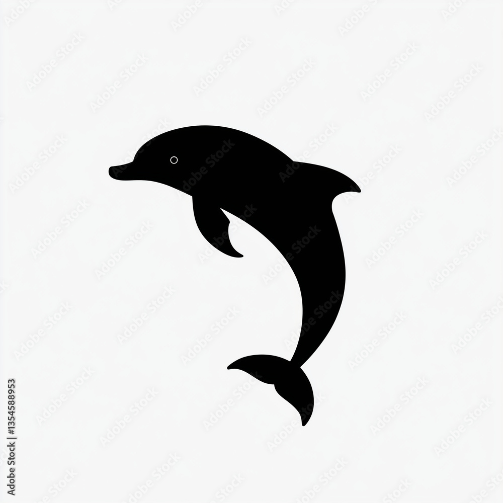 Naklejka premium dolphin silhouette isolated on white