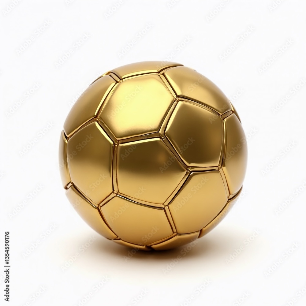 Fototapeta premium Golden soccer ball on white background