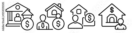 lender icon, lender line art - simple line art of lender, perfect for lender logos and icons