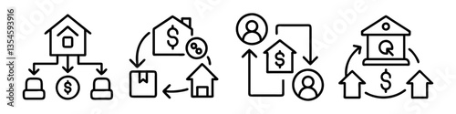 loan restructure icon, loan restructure line art - simple line art of loan restructure, perfect for loan restructure logos and icons