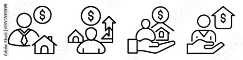 loan underwriter icon, loan underwriter line art - simple line art of loan underwriter, perfect for loan underwriter logos and icons