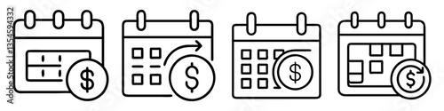 repayment schedule icon, repayment schedule line art - simple line art of repayment schedule, perfect for repayment schedule logos and icons