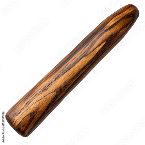 Wooden rolling pin wood roller kitchen tool utensil isolated