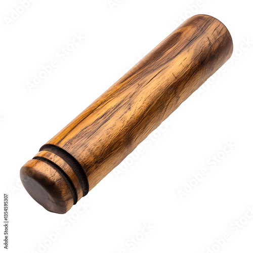 Wooden rolling pin wood roller kitchen tool utensil isolated
